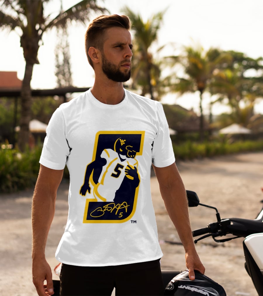 WVU Number 5 Pat White Signature Retirement T-Shirt