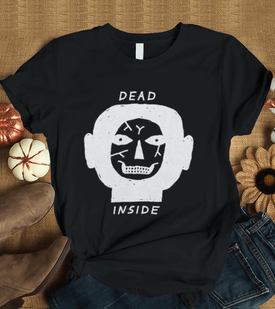 Dead Inside Skull Face Gothic Dark Minimalist T-Shirt