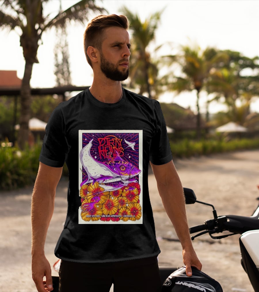 Dirty Heads Long Beach Amphitheater August 18 2026 Vibrant Stingray And Flowers T-Shirt
