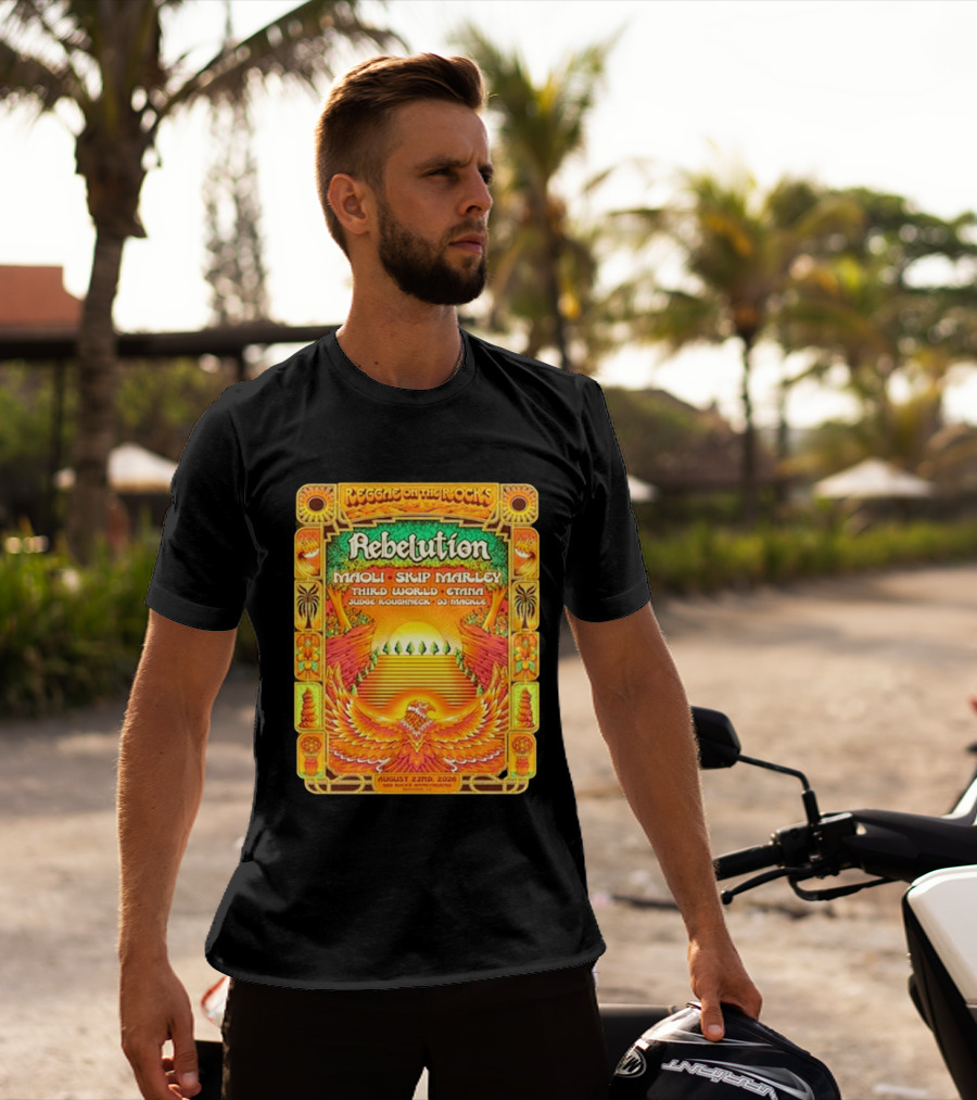Rebelution Reggae On The Rocks 2026 Maoli Skip Marley Third World Etana August 22nd T-Shirt