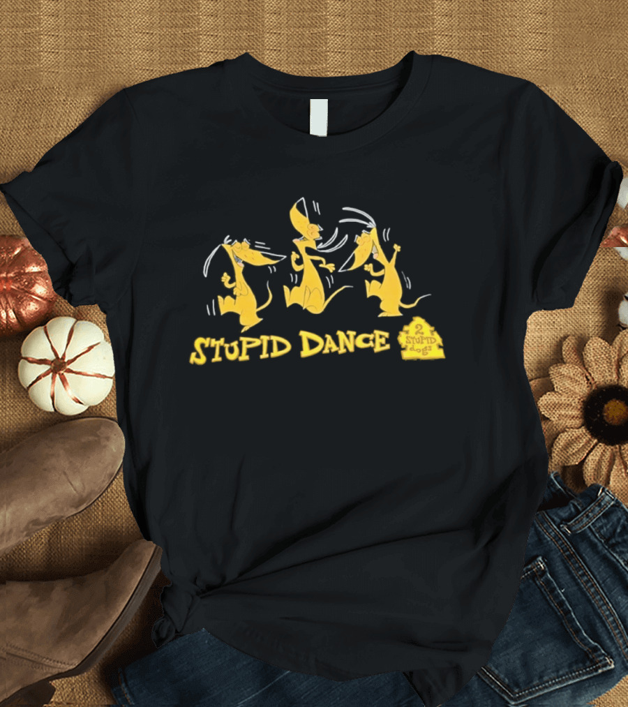 2 Stupid Dogs Stupid Dance Hanna Barbera Animation Vintage 90s Cartoon T-Shirt