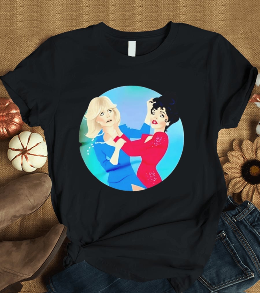 Alexis Carrington Krystle Carrington Iconic Dynasty Catfight Scene T-Shirt