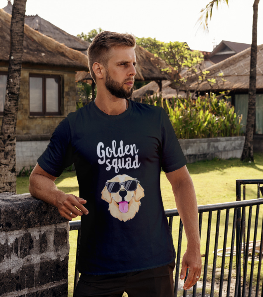 Golden Squad Golden Retriever Dog With Sunglasses T-Shirt