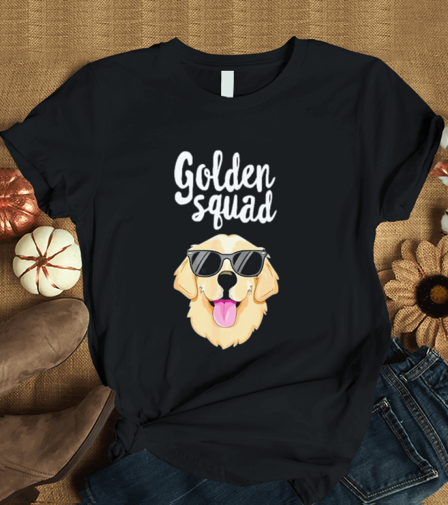 Golden Squad Golden Retriever Dog With Sunglasses T-Shirt