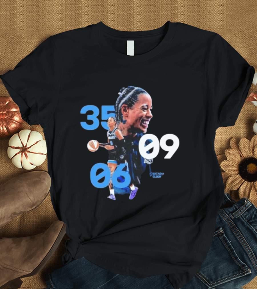 Natasha Cloud Historic 35 Points 5 Rebounds 5 Assists Performance T-Shirt