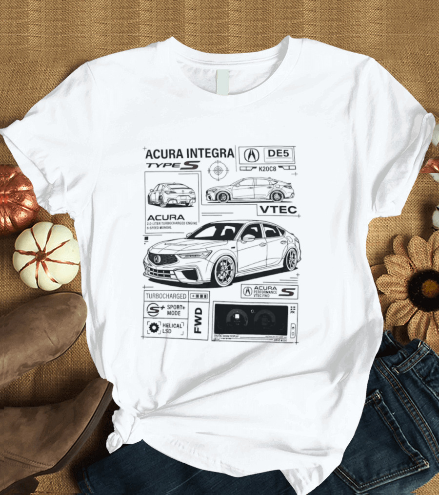 Acura Integra Type S Technical Blueprint T-Shirt