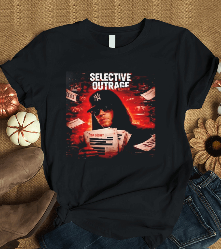 Selective Outrage Redacted Top Secret NY Yankees Hat T-Shirt
