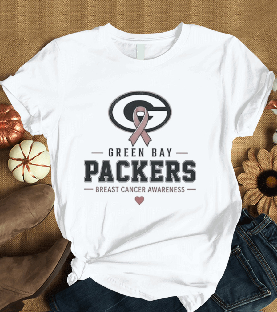Green Bay Packers Breast Cancer Awareness Faith Over Fear Hope Over Everything T-Shirt