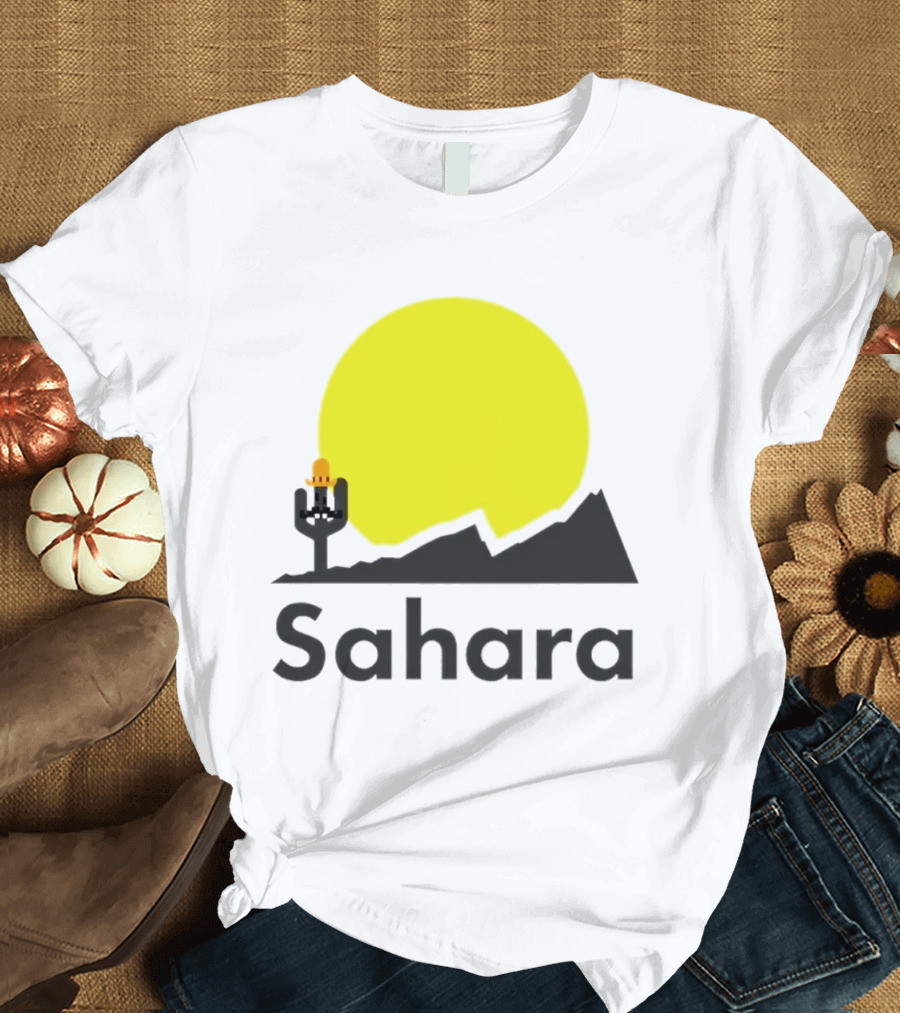 Sahara Desert Cactus Pixel Art With Sombrero Sunset Scene T-Shirt