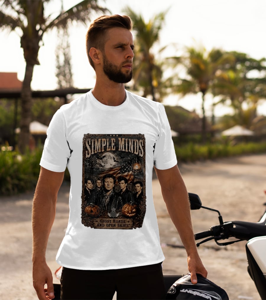 Simple Minds Band Ghost Roads And Open Skies Vintage American Flag T-Shirt