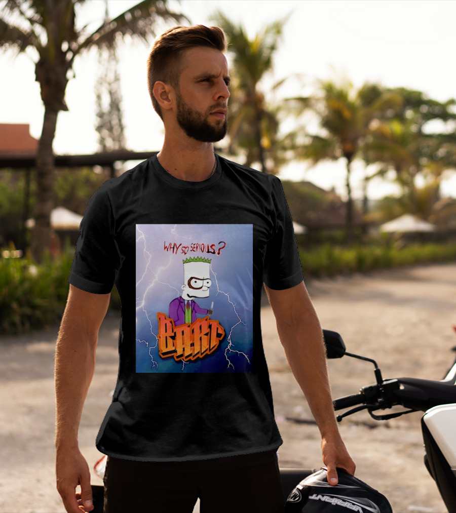 Bart Simpson Why So Serious Joker Lightning Mashup T-Shirt