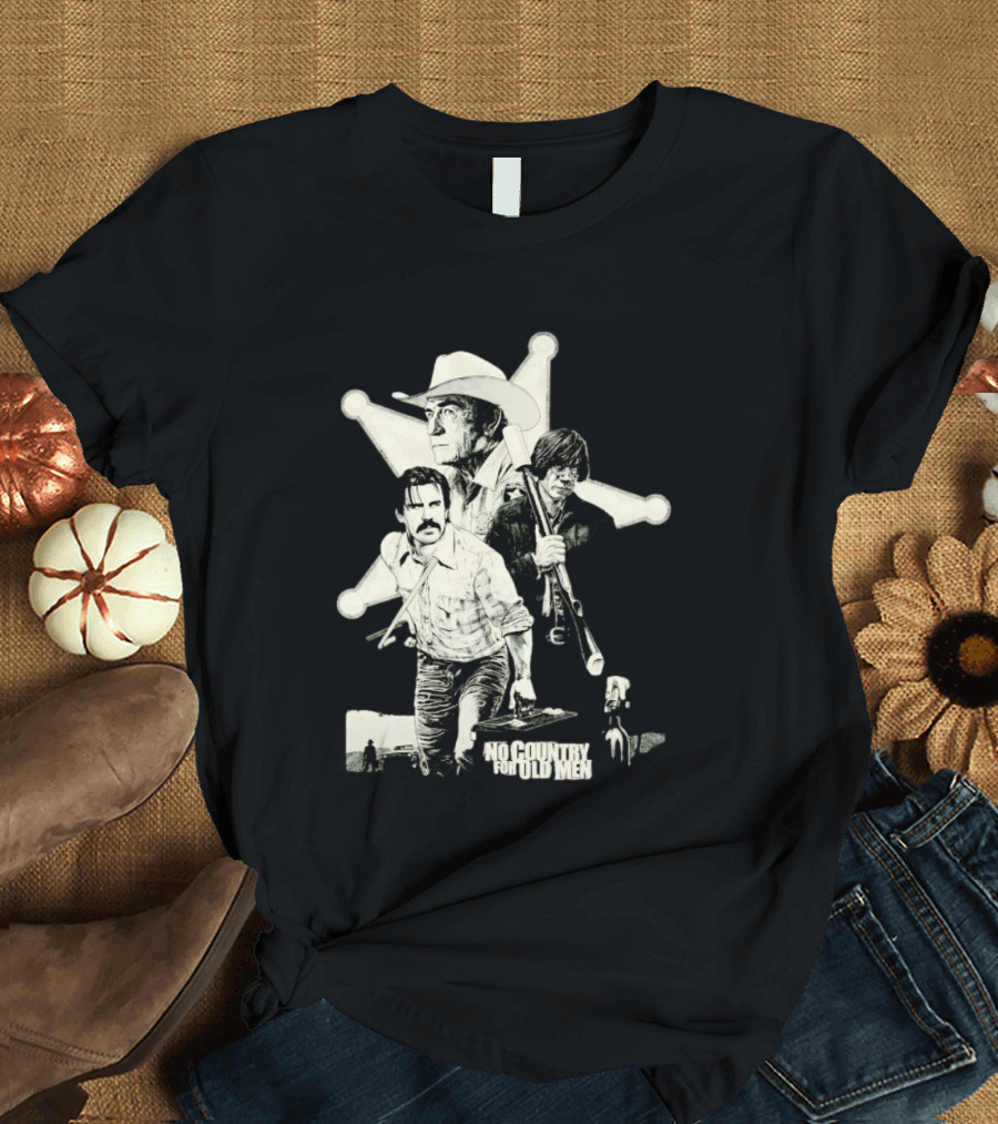 No Country For Old Men Movie Cast Art Javier Bardem Josh Brolin Tommy Lee Jones T-Shirt