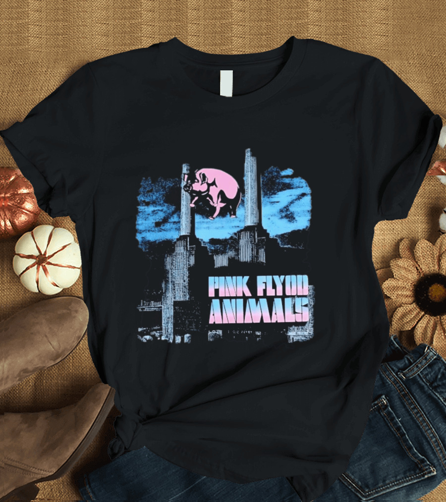 Pink Floyd Animals Album Cover Flying Pig Battersea Power Station T-Shirt