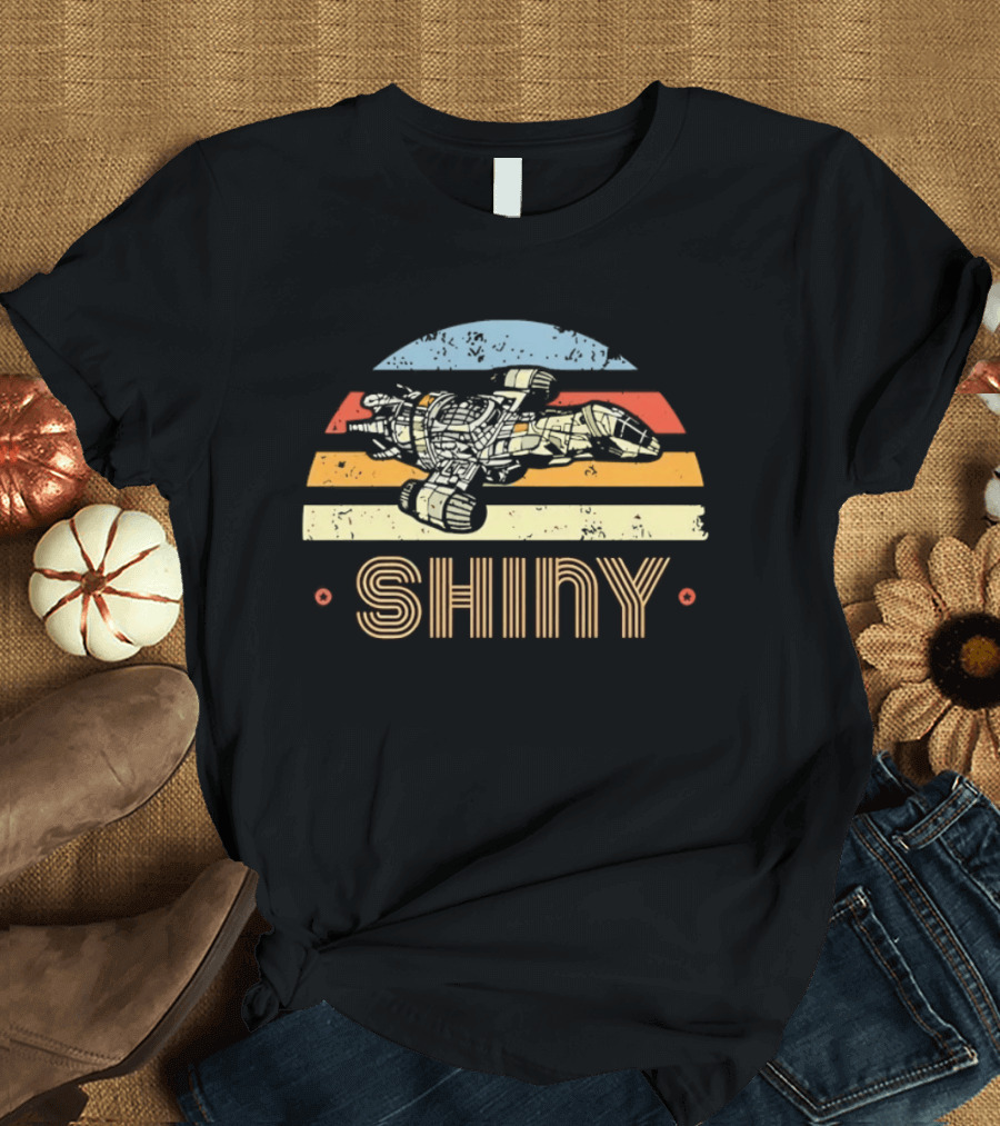 Firefly Serenity Shiny Sci Fi Spaceship Retro Stripes T-Shirt