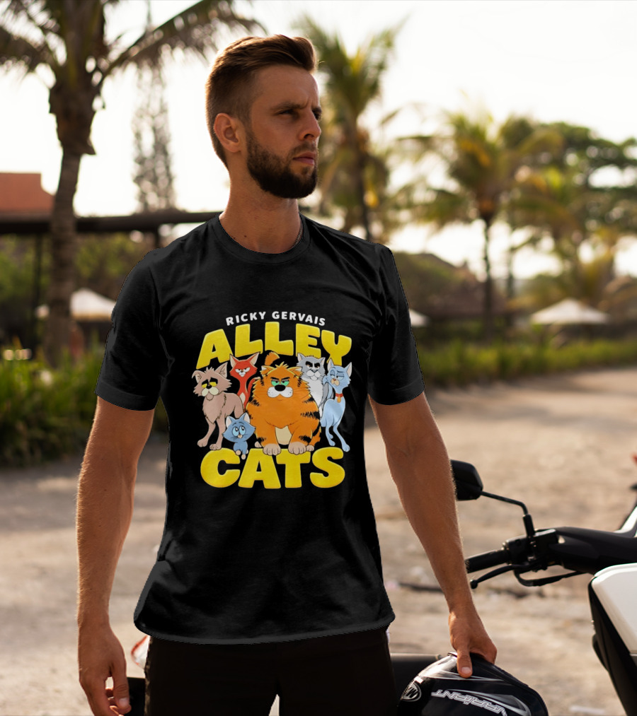 Ricky Gervais Alley Cats Cartoon Friends T-Shirt