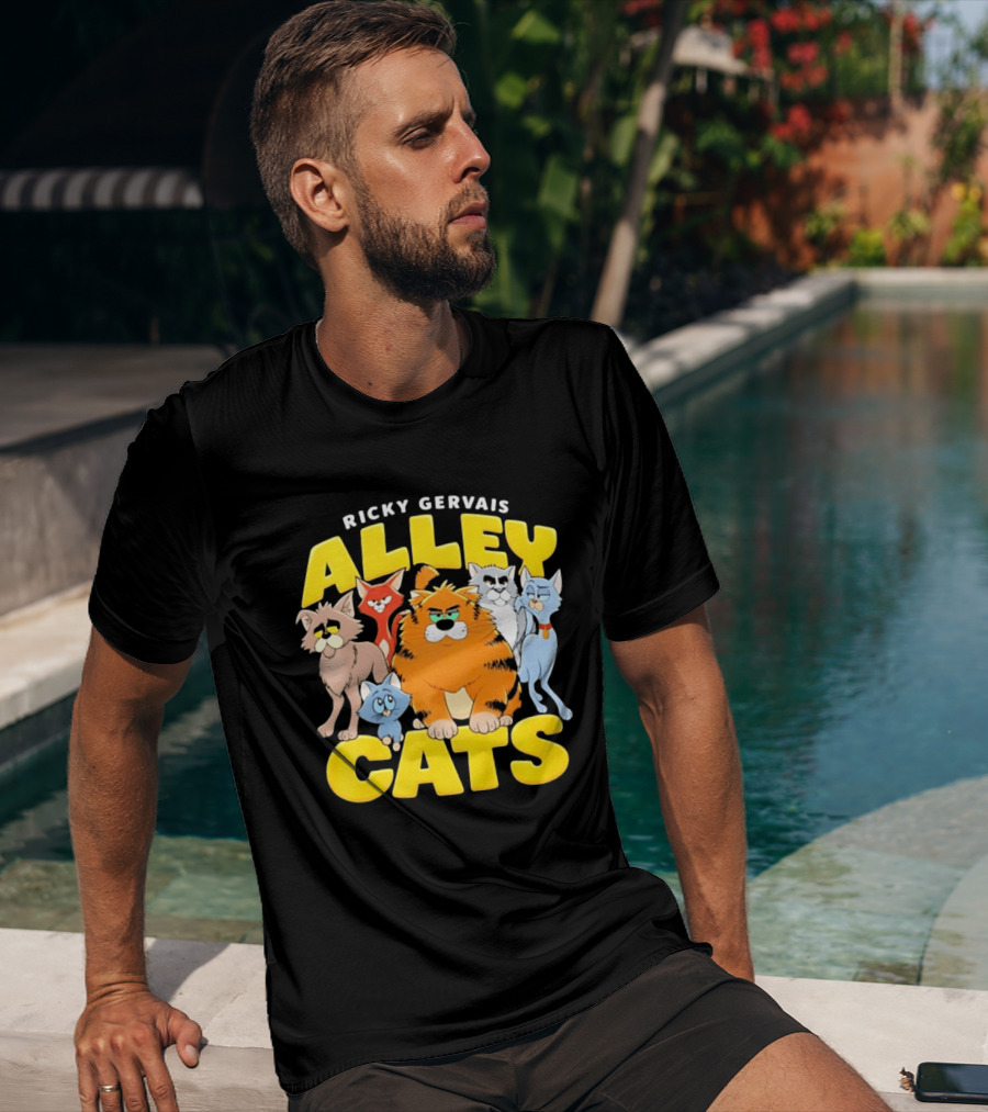 Ricky Gervais Alley Cats Cartoon Friends T-Shirt