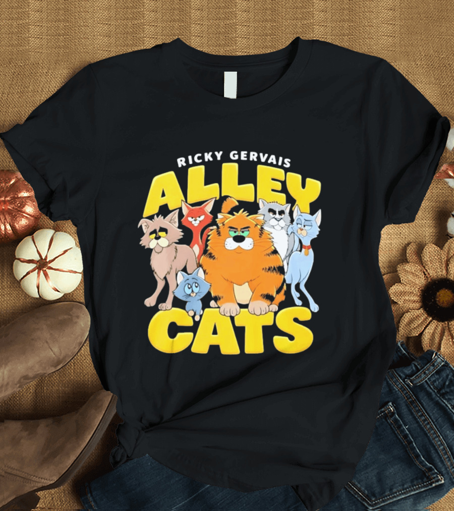Ricky Gervais Alley Cats Cartoon Friends T-Shirt