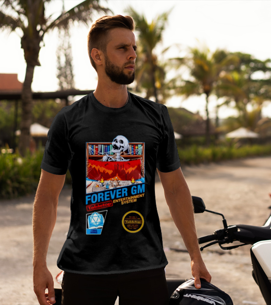 Forever GM Tabletop Entertainment System TTRPG Series Game Playbooks Dice T-Shirt