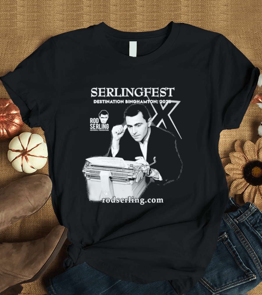 Serlingfest Destination Binghamton 2026 Rod Serling Classic Typing Image T-Shirt