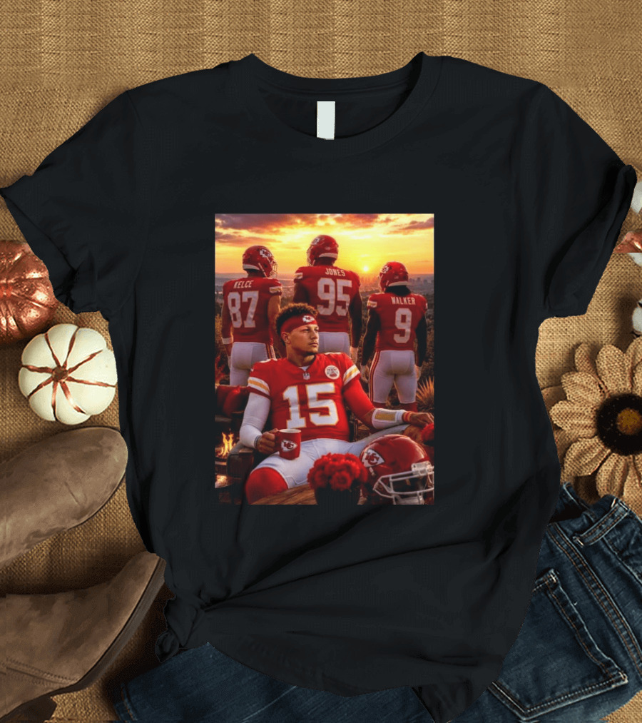 Good Morning Chiefs Kingdom Patrick Mahomes Kelce Jones Walker 87 95 9 15 T-Shirt