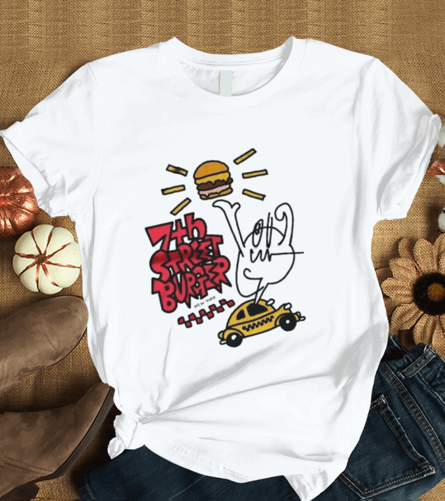 7th Street Burger Taxi With Burger And Sunbeam T-Shirt