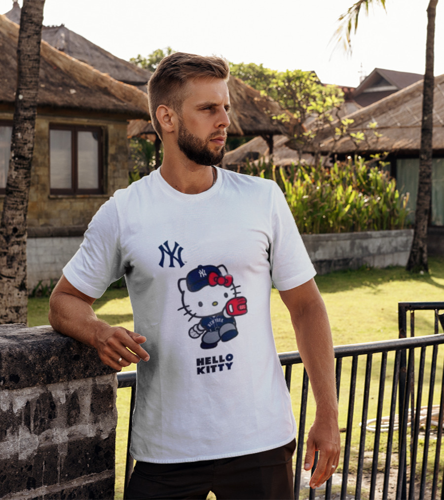 New York Yankees Hello Kitty Baseball Catcher Outfit T-Shirt