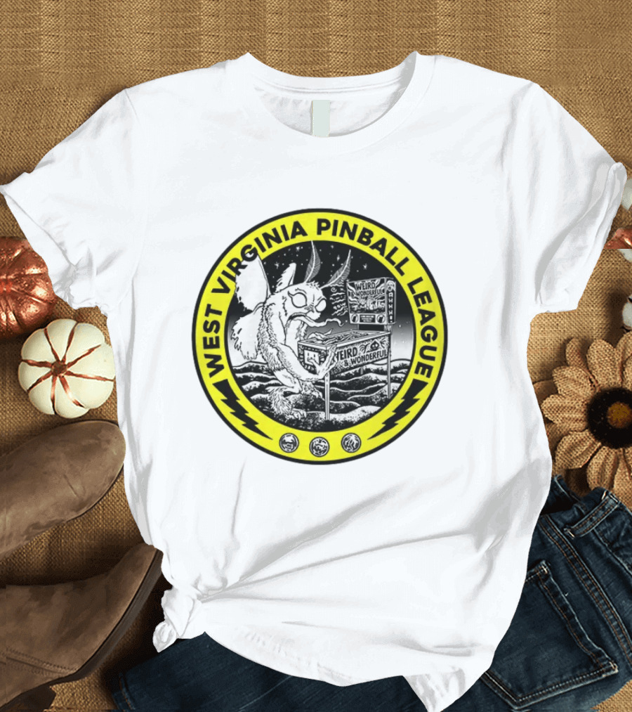 West Virginia Pinball League Mothman Weird Wonderful T-Shirt