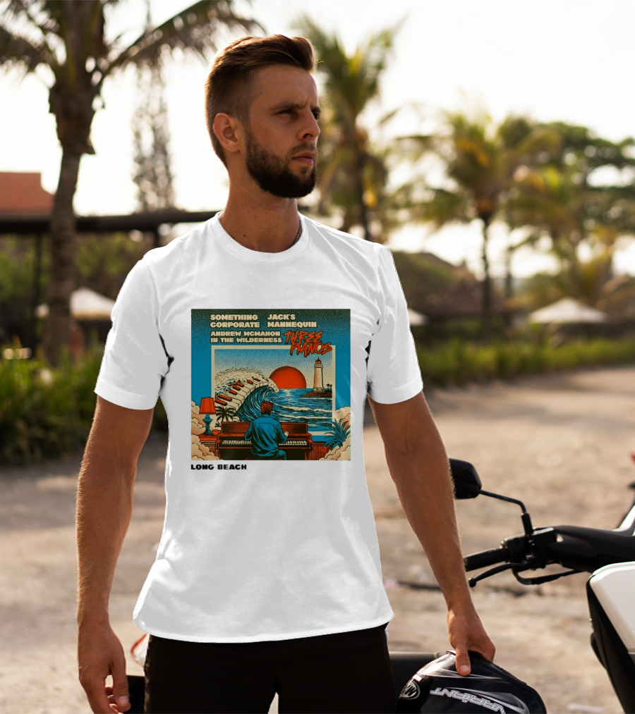 Andrew McMahon Three Pianos Long Beach Concert T-Shirt