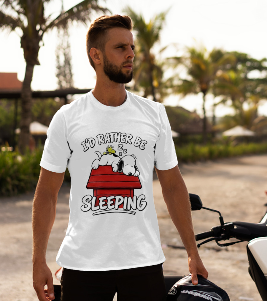 I’d Rather Be Sleeping Snoopy And Woodstock T-Shirt