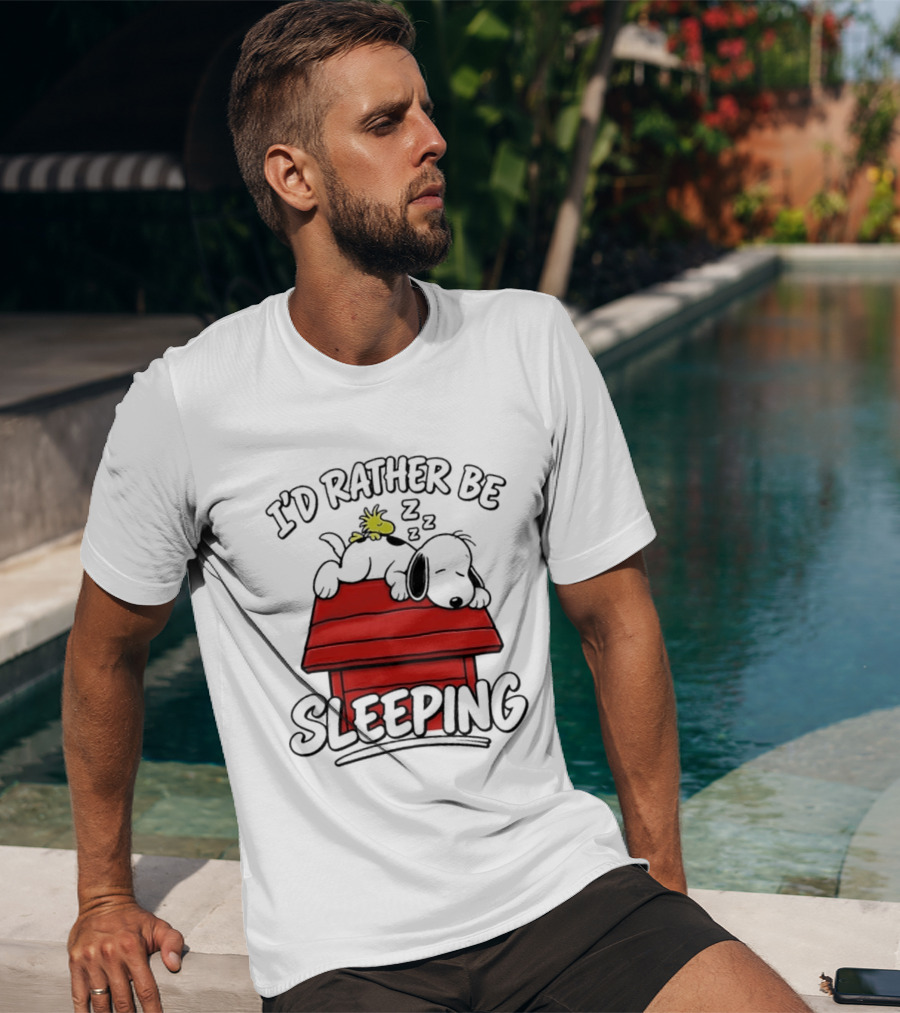 I’d Rather Be Sleeping Snoopy And Woodstock T-Shirt