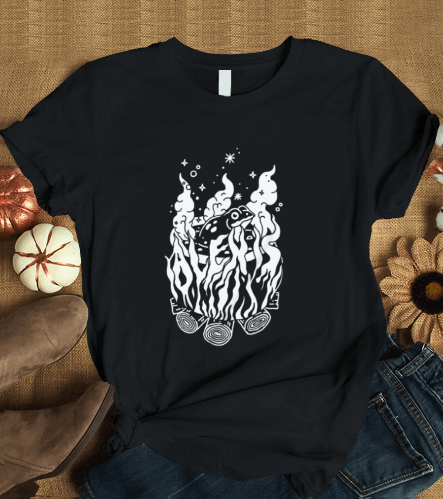 Alexisonfire Boiled Frogs Surreal Cartoon Frog With Flaming Logs T-Shirt