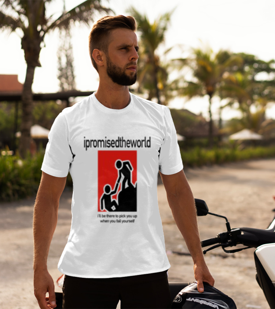 Ipromisedtheworld Helping Hand Support Black Text Red T-Shirt
