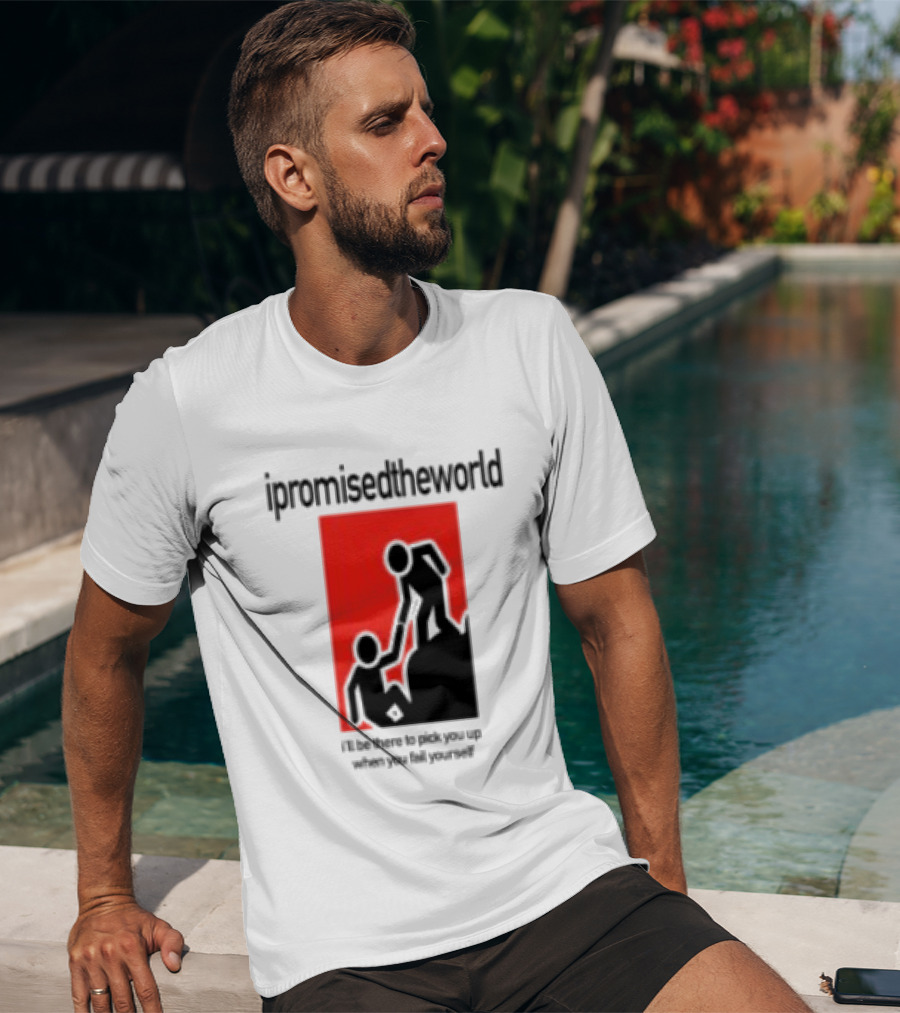 Ipromisedtheworld Helping Hand Support Black Text Red T-Shirt