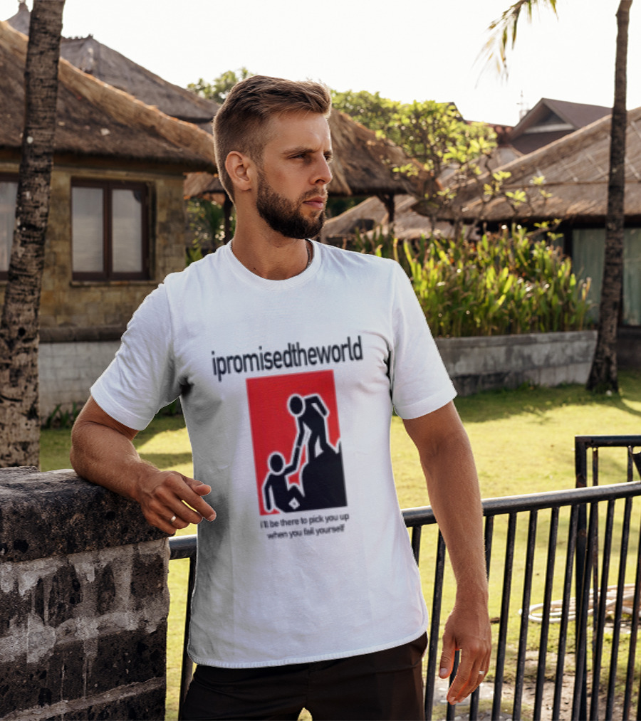 Ipromisedtheworld Helping Hand Support Black Text Red T-Shirt