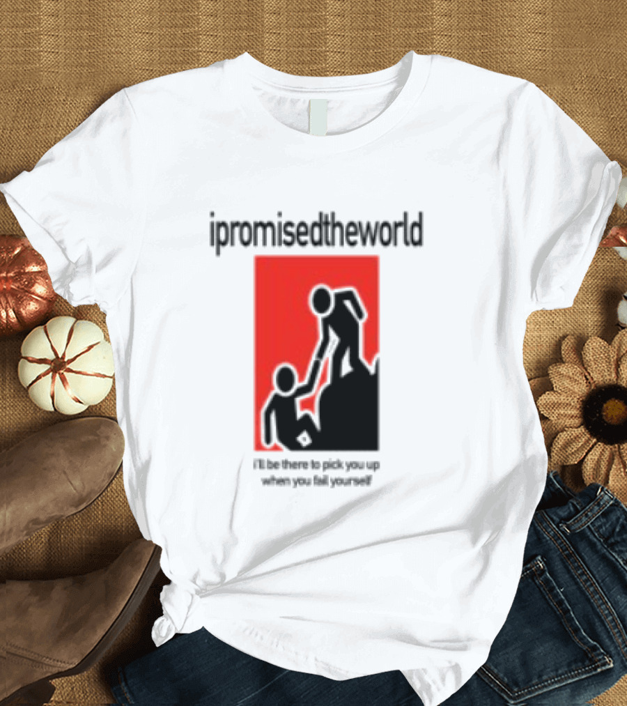 Ipromisedtheworld Helping Hand Support Black Text Red T-Shirt