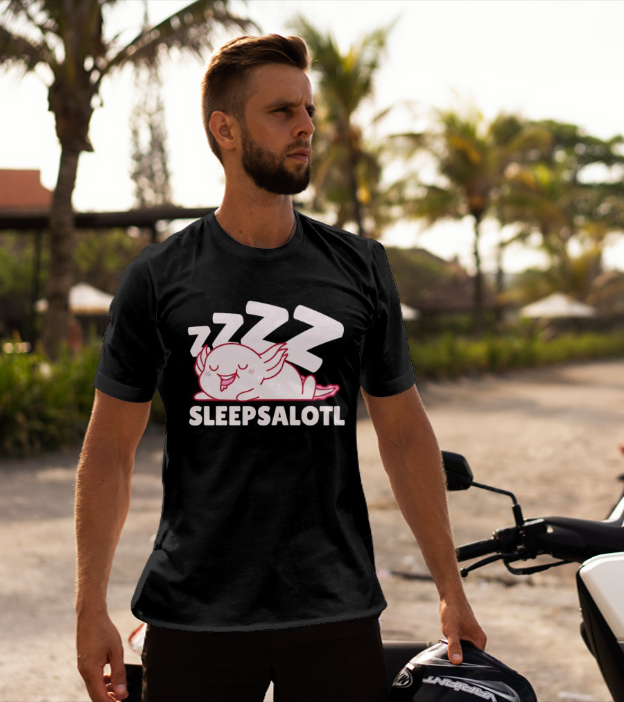 SLEEPSALOTL Sleeping Axolotl Sleepy Animal ZZZ T-Shirt