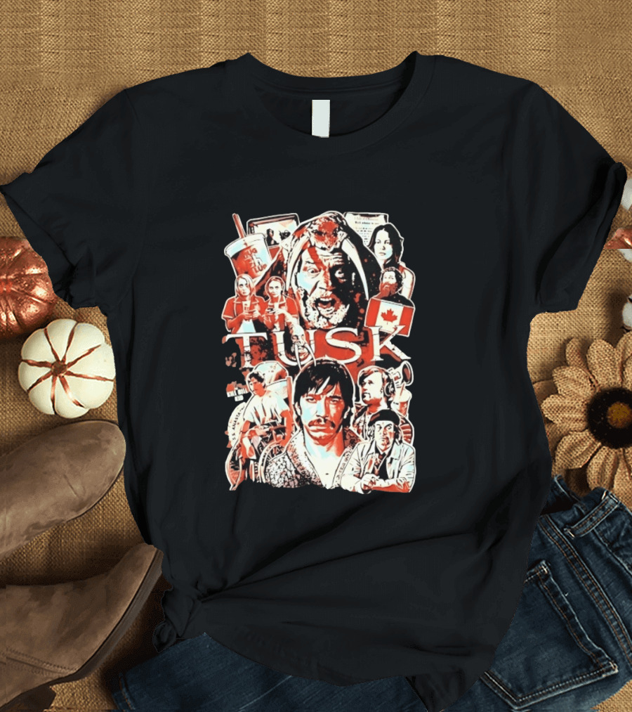 Tusk Movie Kevin Smith Justin Long Cast Collage T-Shirt