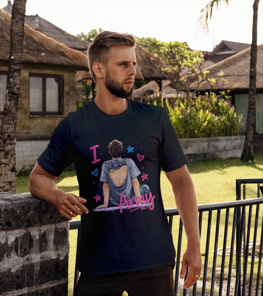 I Love Army Joonie BTS Stars Hearts T-Shirt