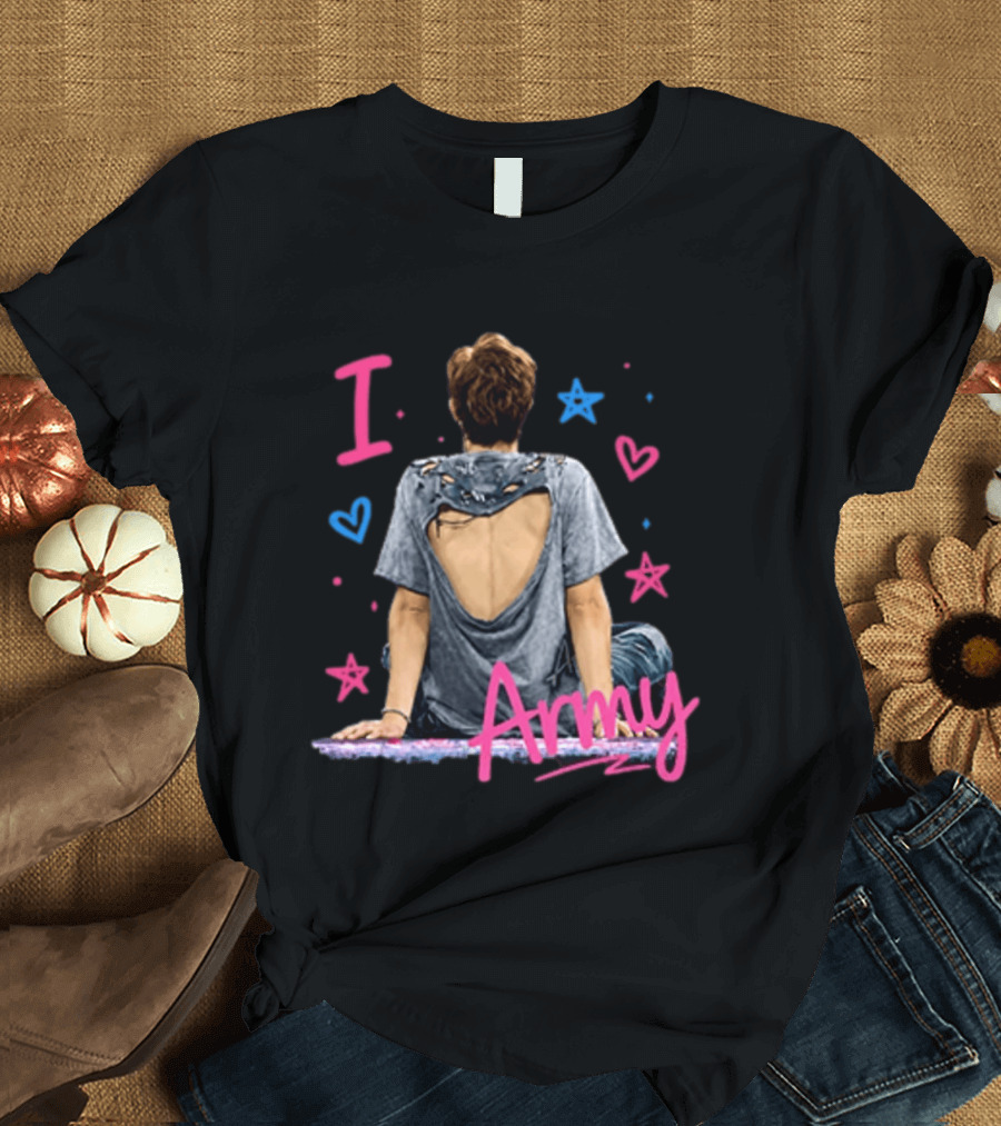 I Love Army Joonie BTS Stars Hearts T-Shirt