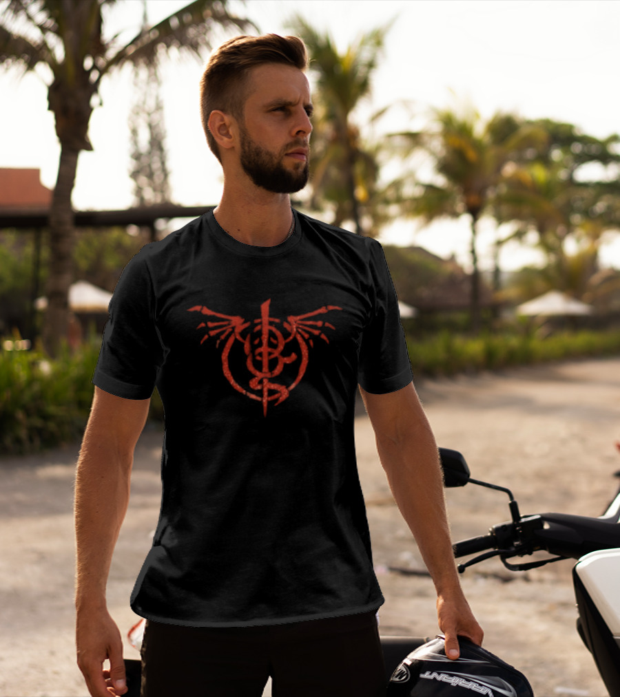 Crimson Phoenix Pullover Winged Symbol Lamb Of God Store T-Shirt