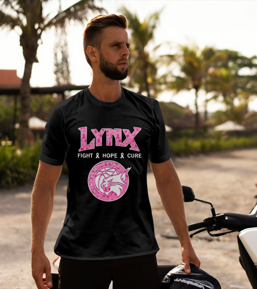 Minnesota Lynx Fight Hope Cure Breast Cancer Awareness Pink Ribbon T-Shirt