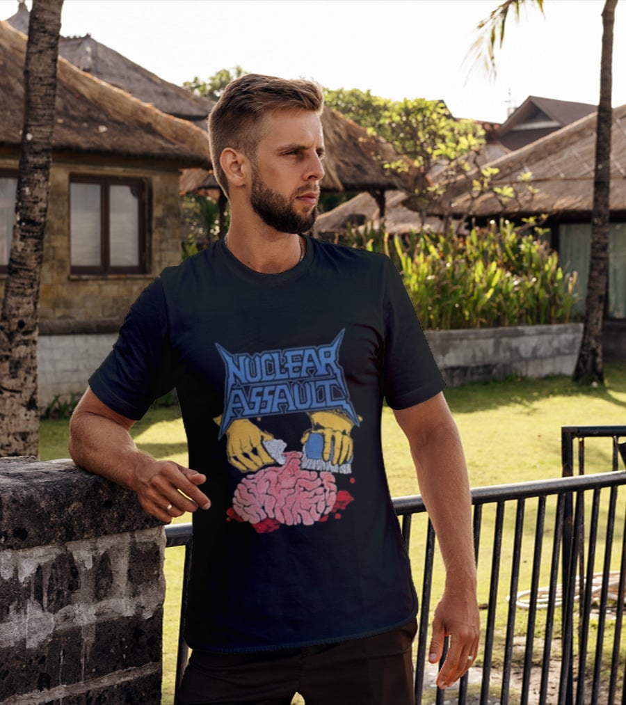 Nuclear Assault Brain Scrubbing Art Beyond Human Store Po Box Leftovers T-Shirt