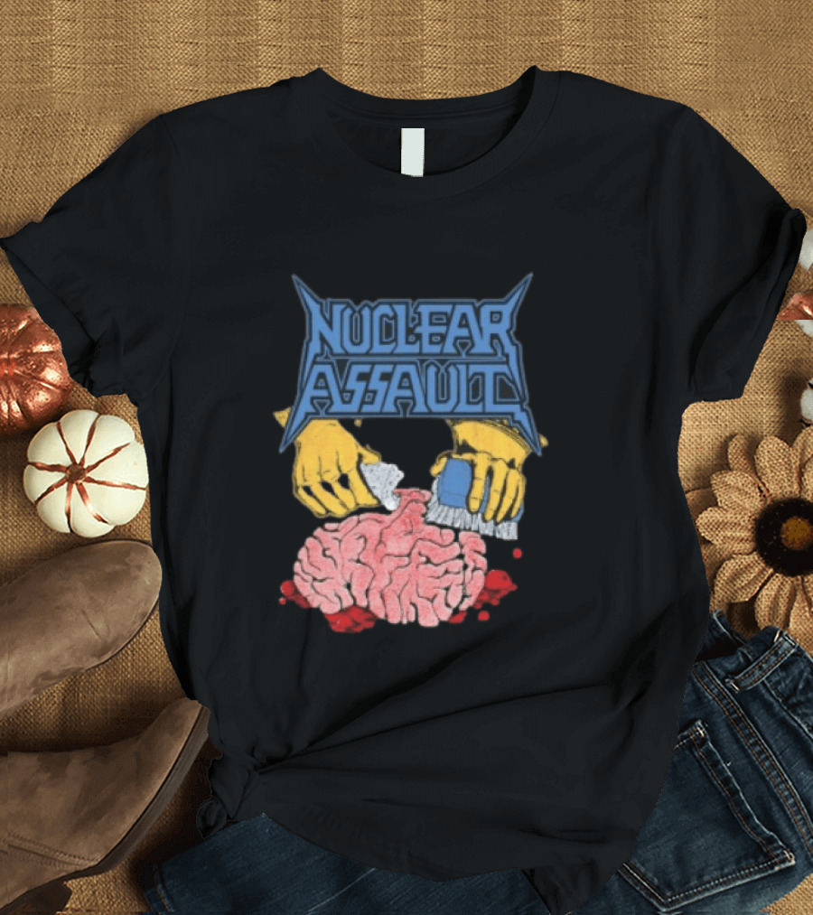 Nuclear Assault Brain Scrubbing Art Beyond Human Store Po Box Leftovers T-Shirt
