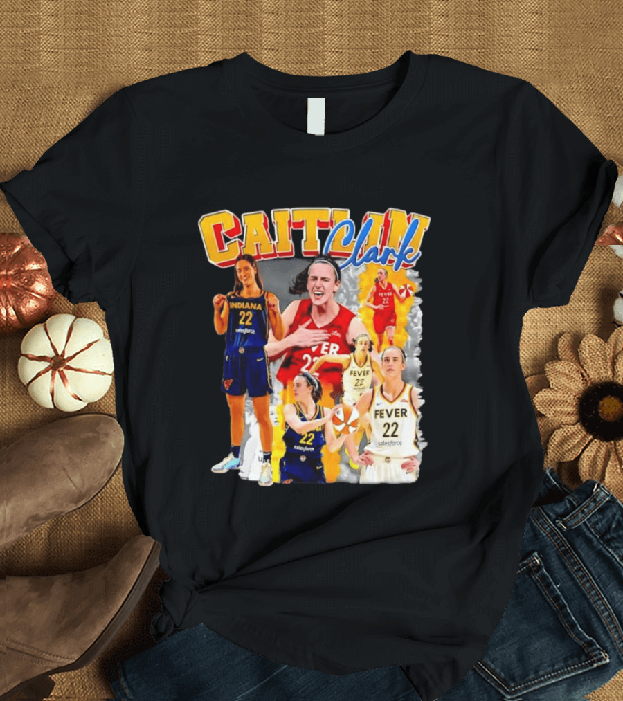 Caitlin Clark Indiana Fever 22 Basketball Athlete Action Montages T-Shirt