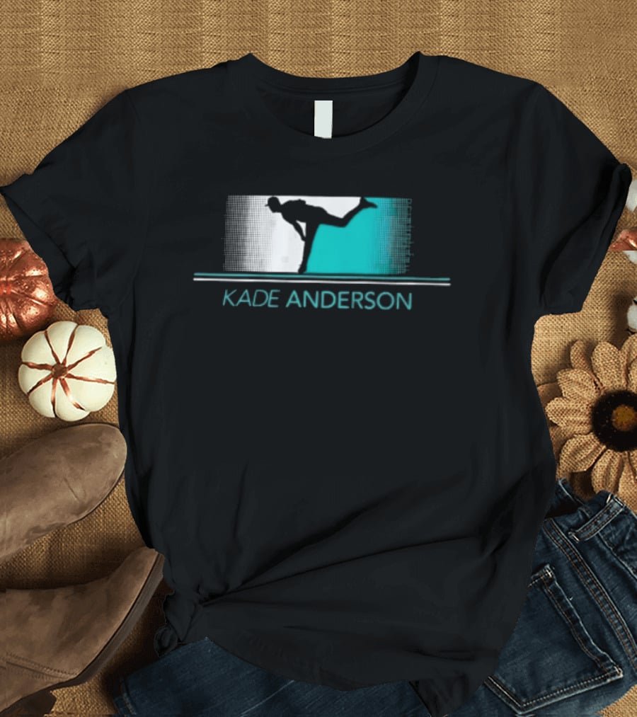 Kade Anderson Baseball Pitcher Halftone Teal T-Shirt