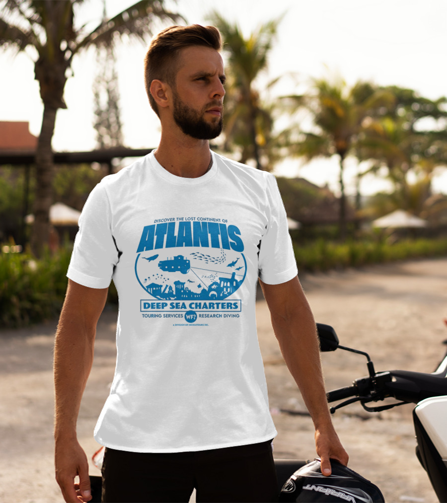 Atlantis Deep Sea Charters Heckletours Discover The Lost Continent Scuba Services Research Diving T-Shirt