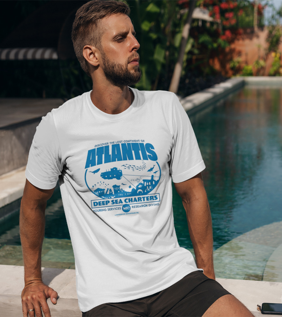 Atlantis Deep Sea Charters Heckletours Discover The Lost Continent Scuba Services Research Diving T-Shirt
