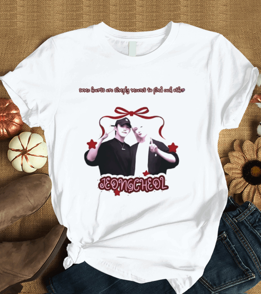 Jeongcheol Some Hearts Are Simply Meant To Find Each Other Red Bow Stars T-Shirt