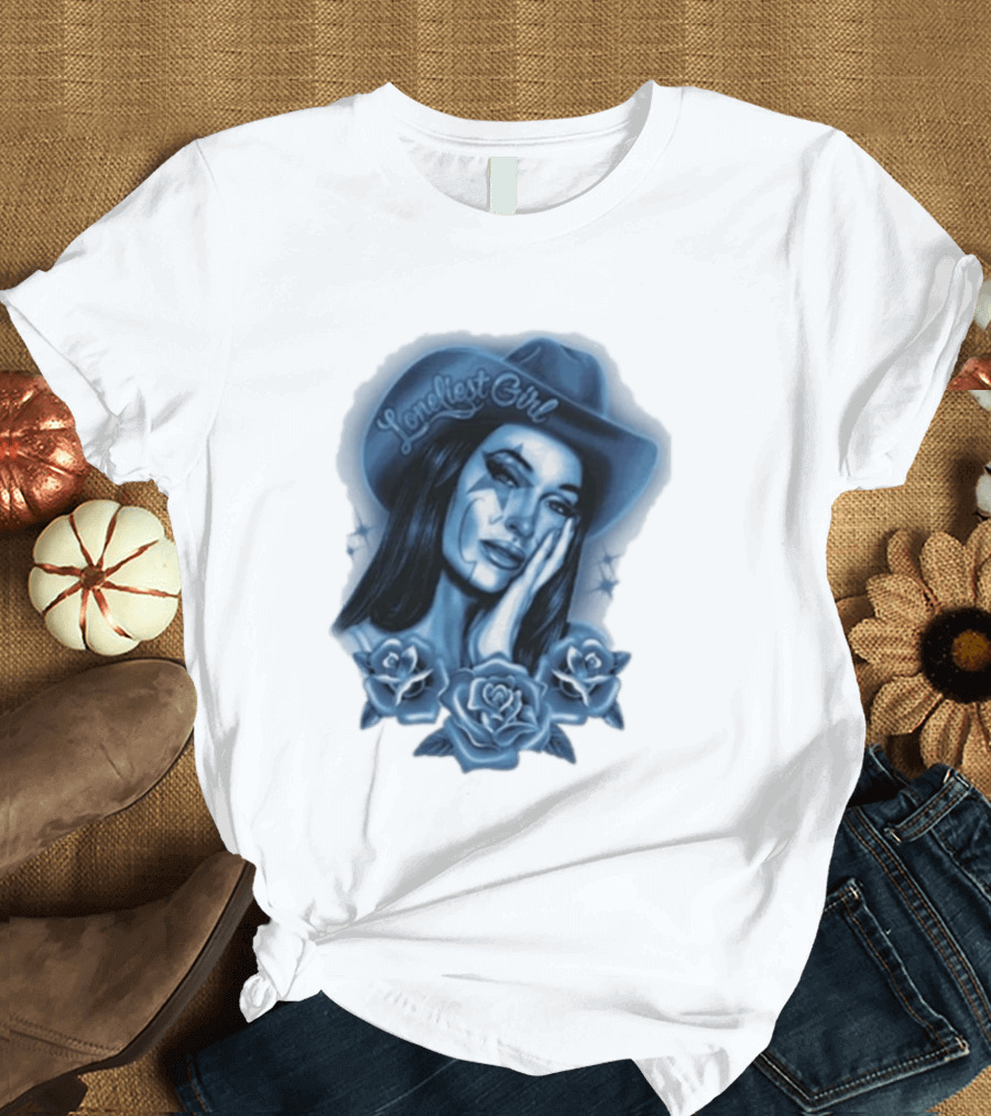 Kacey Musgraves Middle Of Nowhere Tour 2026 Loneliest Girl Airbrush Roses Blue Hat T-Shirt