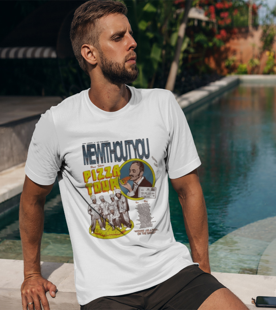 MeWithoutYou Pizza Tour Band Eating Slice T-Shirt